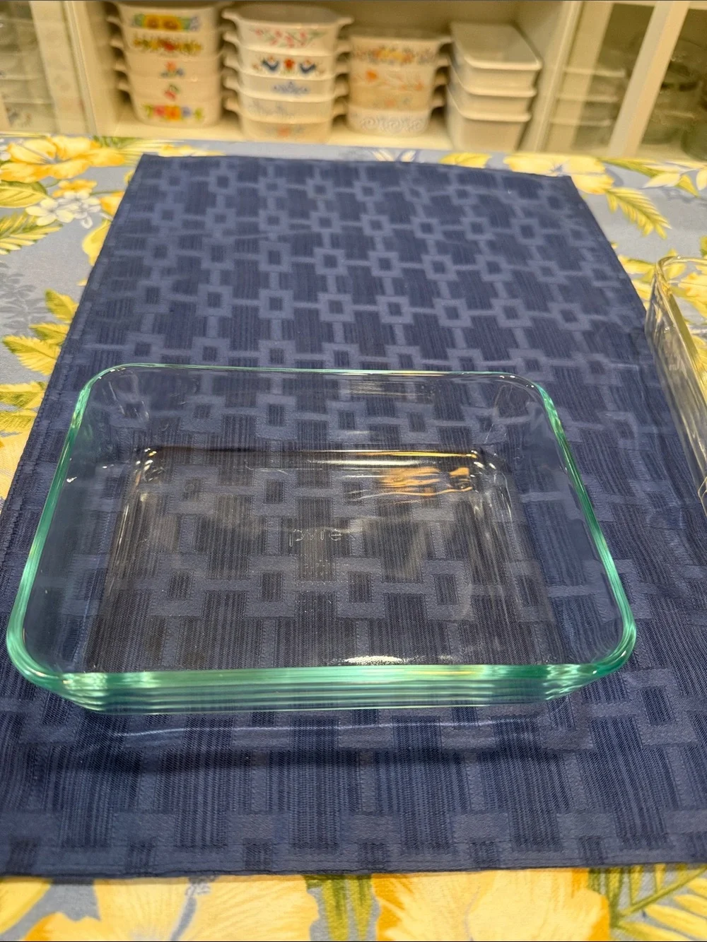 Pyrex Clear and Light Green Rectangular Glass Baking Dishes set of two 3 cup